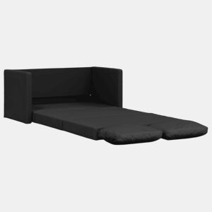 Sofá-cama, Sofá conversível sem pés 112x174x55 cm couro artificial preto