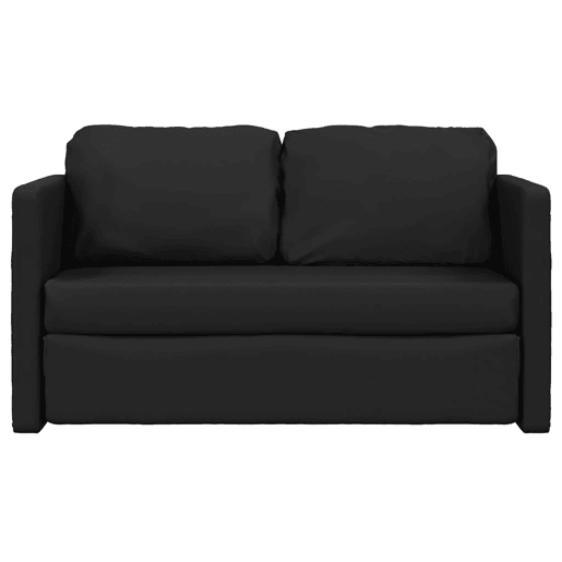 Sofá-cama, Sofá conversível sem pés 112x174x55 cm couro artificial preto