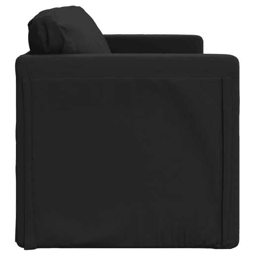 Sofá-cama, Sofá conversível sem pés 112x174x55 cm couro artificial preto