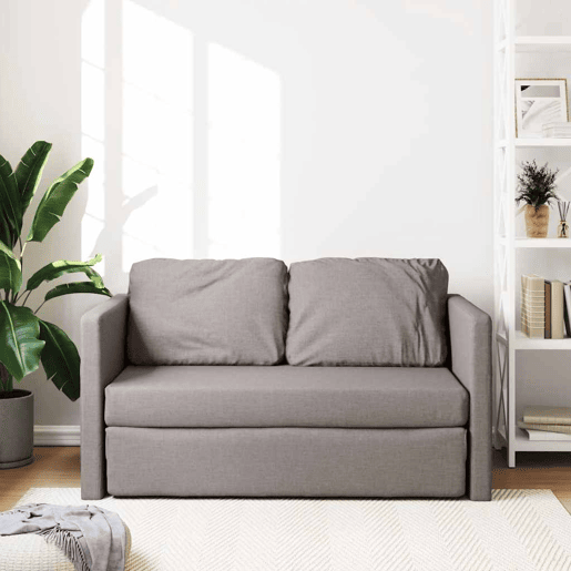 Sofá-cama, Sofá conversível sem pés 112x174x55 cm tecido cinza-acastanhado