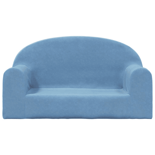 Sofá infantil, Sofá para criança de 2 lugares pelúcia macia azul
