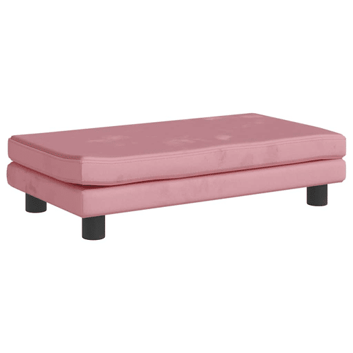 Sofá infantil, Sofá para criança com apoio de pés 100x50x30 cm veludo rosa