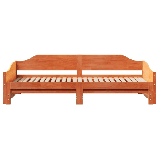 Sofá-cama, Sofá conversível com gavetão sem colchões 90x190 cm castanho-mel
