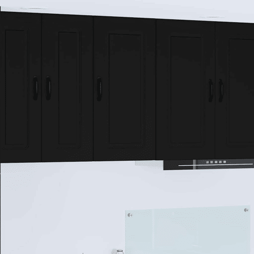 Armário de cozinha suspenso - armario de cocina colgante com porta Preto 40 x 31 x 80 cm