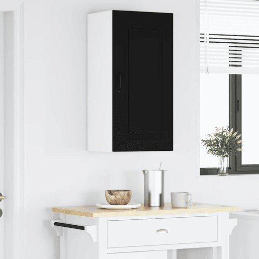 Armário de cozinha suspenso - armario de cocina colgante com porta Preto 40 x 31 x 80 cm