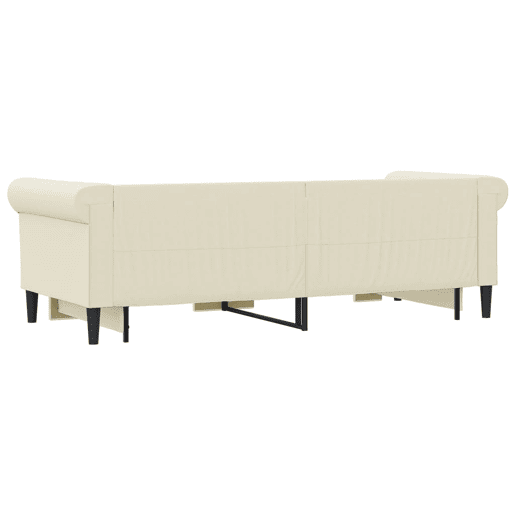 Sofá-cama, Sofá conversível c gavetão e gavetas 90x200 cm couro artif. cor creme