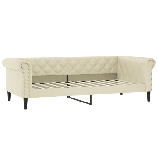 Sofá-cama, Sofá conversível c gavetão e gavetas 90x200 cm couro artif. cor creme