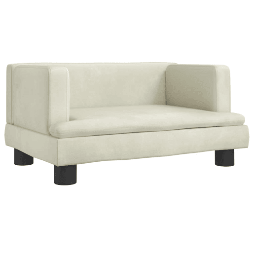 Sofá infantil, Sofá para criança 60x40x30 cm veludo cor creme