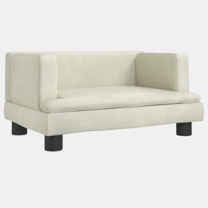 Sofá infantil, Sofá para criança 60x40x30 cm veludo cor creme