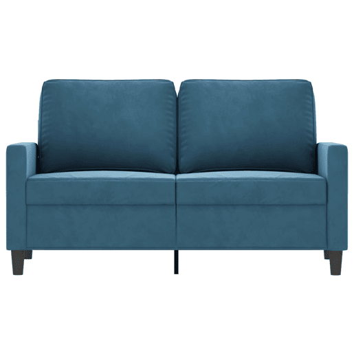 Sofá de 2 lugares - Sofá fixo veludo 120 cm azul