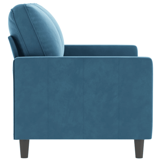 Sofá de 2 lugares - Sofá fixo veludo 120 cm azul