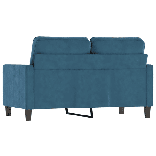 Sofá de 2 lugares - Sofá fixo veludo 120 cm azul