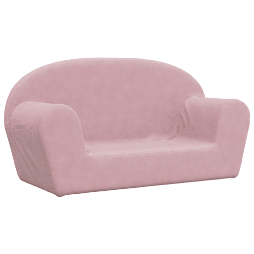 Sofá infantil, Sofá para criança de 2 lugares pelúcia macia rosa