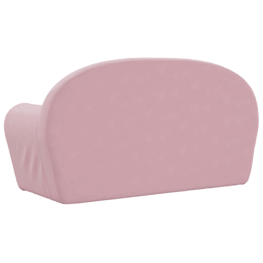 Sofá infantil, Sofá para criança de 2 lugares pelúcia macia rosa