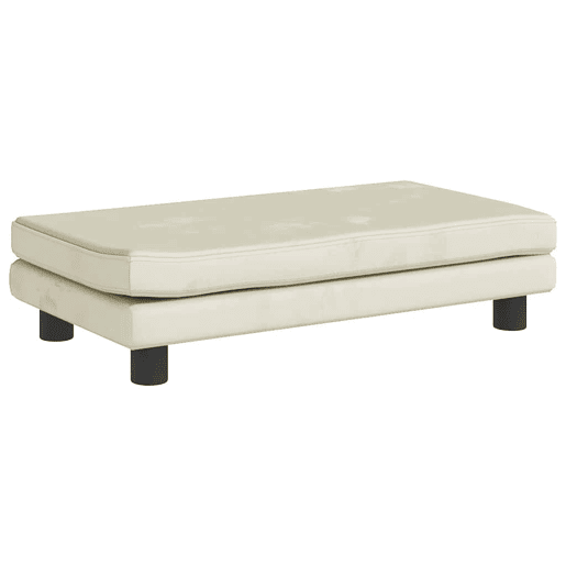 Sofá infantil, Sofá para criança com apoio de pés 100x50x30 cm veludo cor creme