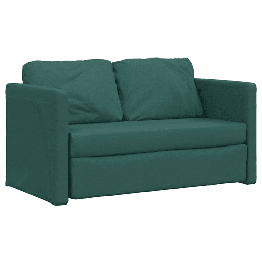 Sofá-cama, Sofá conversível sem pés 112x174x55 cm tecido verde-escuro