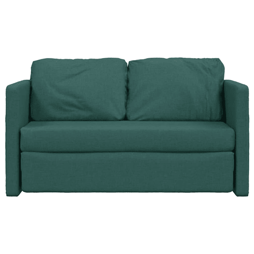 Sofá-cama, Sofá conversível sem pés 112x174x55 cm tecido verde-escuro