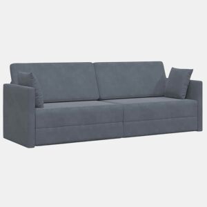 Sofá-cama de chão Cinza Escuro 213 x 70 x 77 cm Veludo