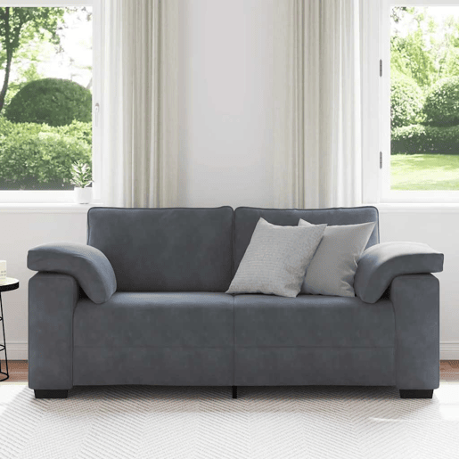 Sofá-luvas, Sofá fixo 140 cm veludo cinzento-escuro