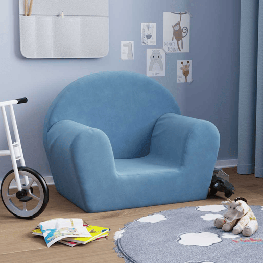 Sofá infantil, Sofá para criança pelúcia macia azul Sofá infantil, Sofá para criança pelúcia macia azul