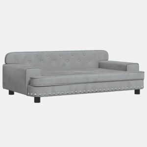Sofá infantil, Sofá para criança 90x53x30 cm veludo cinzento-claro