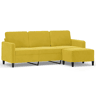 Sofá de 3 lugares - Sofá fixo com apoio de pés 180 cm veludo amarelo