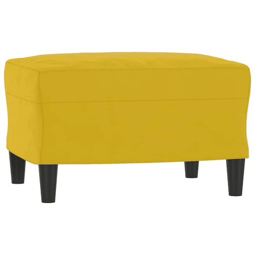 Sofá de 3 lugares - Sofá fixo com apoio de pés 180 cm veludo amarelo