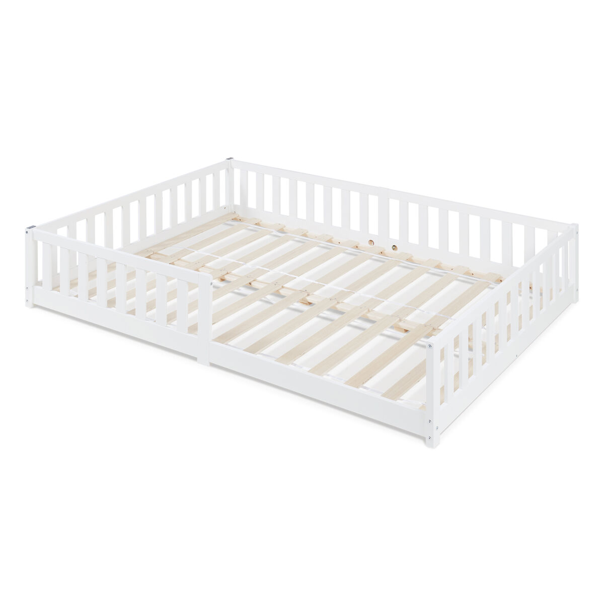 Cama infantil tanna con barandilla 140x200 cm - blanco [en.casa]