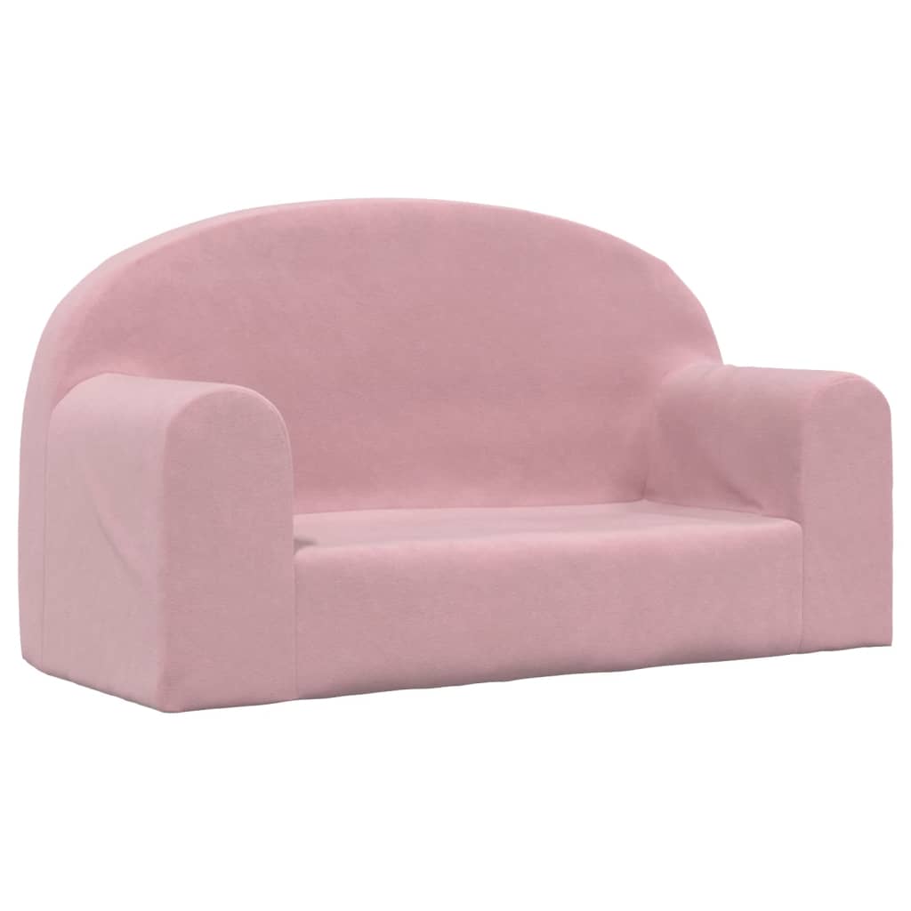 Sofá para niños - sofá infantil de 2 plazas felpa suave rosa