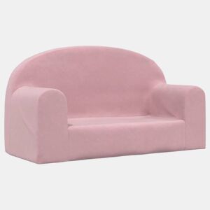 Sofá infantil, Sofá para criança de 2 lugares pelúcia macia rosa