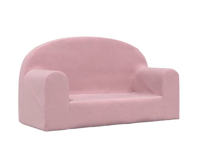 Sofá para niños - sofá infantil de 2 plazas felpa suave rosa