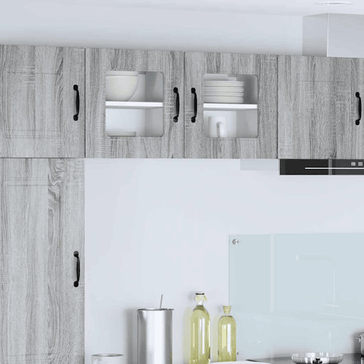 Lote de 2 Armários de cozinha suspendidos - Cozinha modular Colgantes Cinza Sonoma 40 x 31 x 40 cm