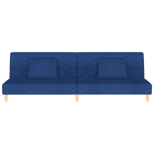 Sofá-cama, Sofá conversível 2 lugares com duas almofadas tecido azul