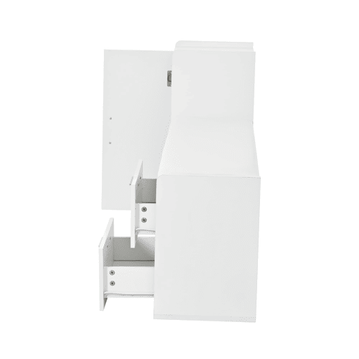 Sapateira 128x30x68 cm - 2 gavetas, 1 porta, assento almofadado e arrumação - Branco