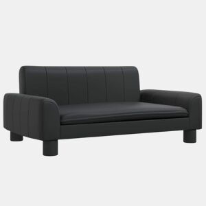Sofá infantil, Sofá para criança 70x45x30 cm couro artificial preto