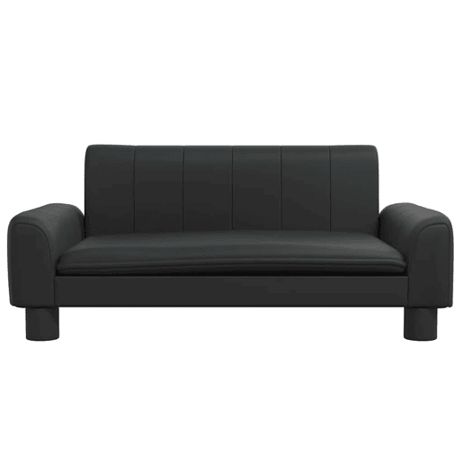 Sofá infantil, Sofá para criança 70x45x30 cm couro artificial preto