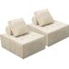 Conjunto de 2 sillones modulares tipo sofá en tela texturizada Conjunto de 2 sillones modulares tipo sofá en tela texturizada Beige
