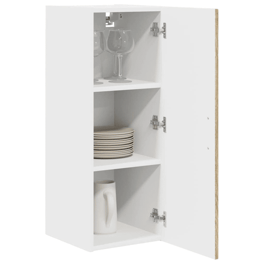 Lote de 2 Armários de cozinha suspendidos - Cozinha modular Colgantes com porta Carvalho Sonoma
