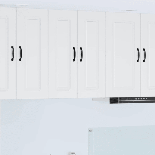 Lote de 2 Armários de cozinha suspendidos - Cozinha modular Colgantes com porta Branco Brilhante