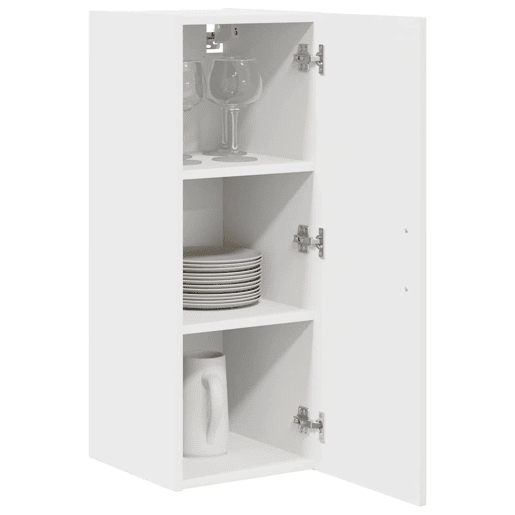 Lote de 2 Armários de cozinha suspendidos - Cozinha modular Colgantes com porta Branco Brilhante