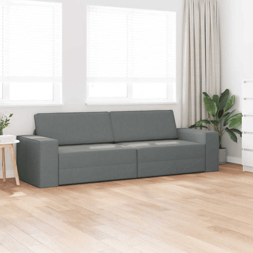 Sofá-cama, Sofá conversível Cinza Escuro 245 x 78 x 77 cm Veludo