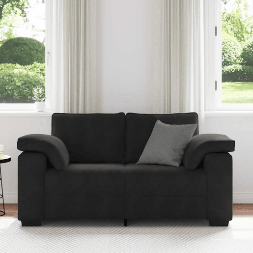 Sofá-luvas, Sofá fixo 120 cm veludo preto Sofá-luvas, Sofá fixo 120 cm veludo preto