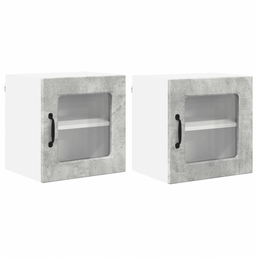 Lote de 2 Armários de cozinha suspendidos - Cozinha modular Colgantes Cinzento 40 x 31 x 40 cm