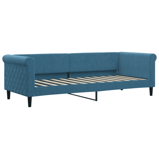 Sofá-cama, Sofá conversível com colchão 80x200 cm veludo azul