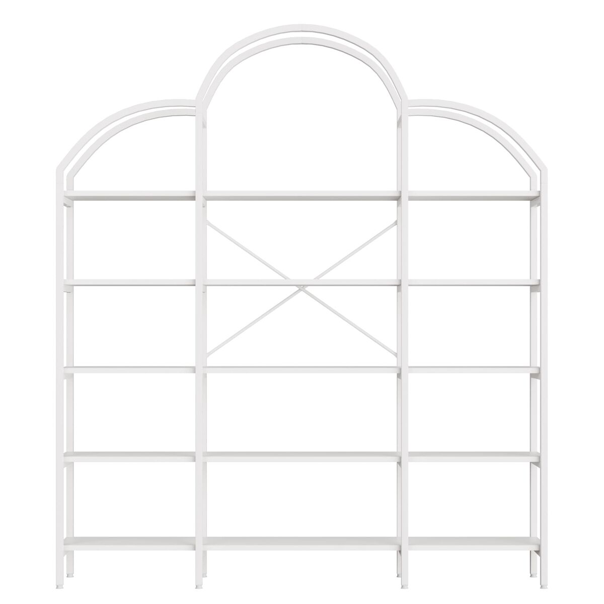 Estantería 170x26x190 cm - 5 niveles, diseño nube, acero y mdf, fácil montaje - blanco