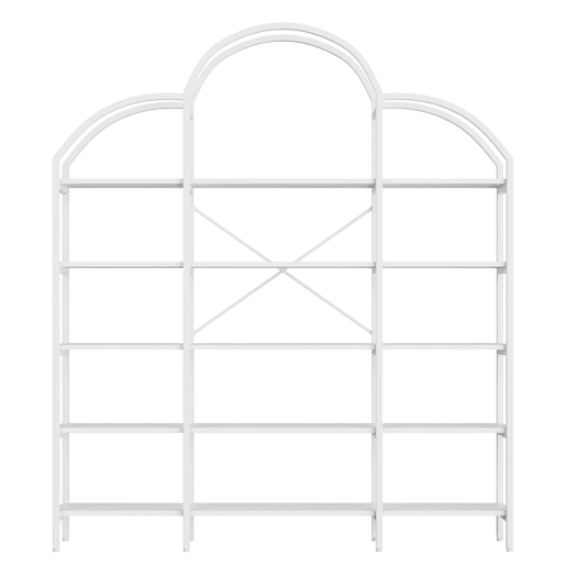Estante 170x26x190 cm - 5 níveis, design em forma de nuvem, aço e MDF, fácil montagem - Branco