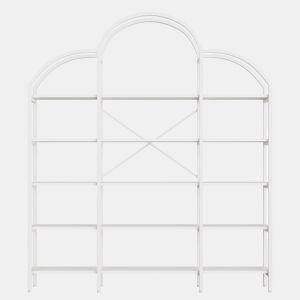 Estante 170x26x190 cm - 5 níveis, design em forma de nuvem, aço e MDF, fácil montagem - Branco
