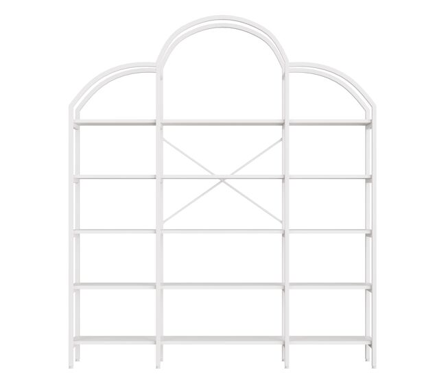 Estantería 170x26x190 cm - 5 niveles, diseño nube, acero y mdf, fácil montaje - blanco
