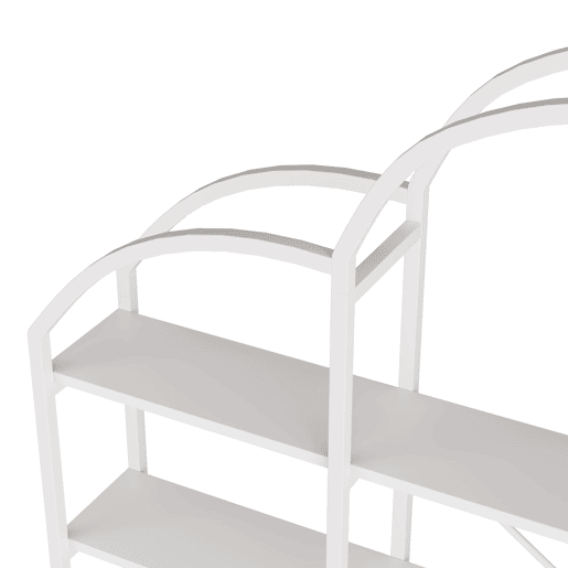 Estante 170x26x190 cm - 5 níveis, design em forma de nuvem, aço e MDF, fácil montagem - Branco