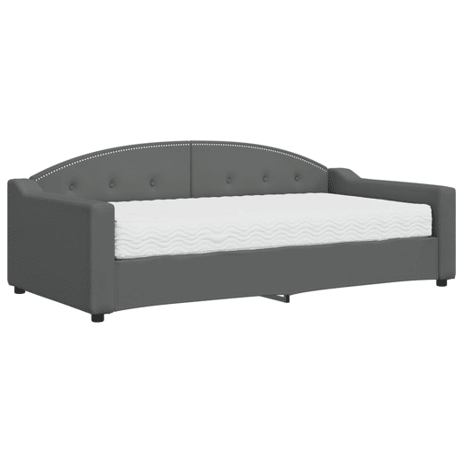 Sofá-cama, Sofá conversível com colchão 90x190 cm tecido cinzento-escuro